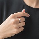 Золотое кольцо с бриллиантами и сапфирами кб0288ai от ювелирного магазина Оникс - 3