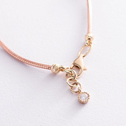 Золотой браслет "Сердечко с ключиком" (фианит) б04008 №2