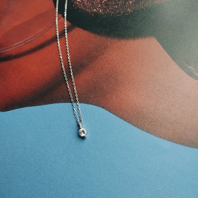 Серебряное колье "Капля дождя" 181006 №9