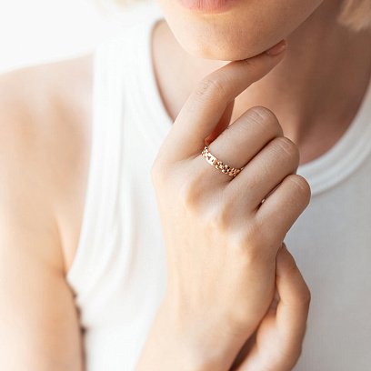 Золотое кольцо "Цепочка" к07074 №6