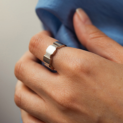 Кольцо "Claudia" в белом золоте (фианиты) к08244 №2