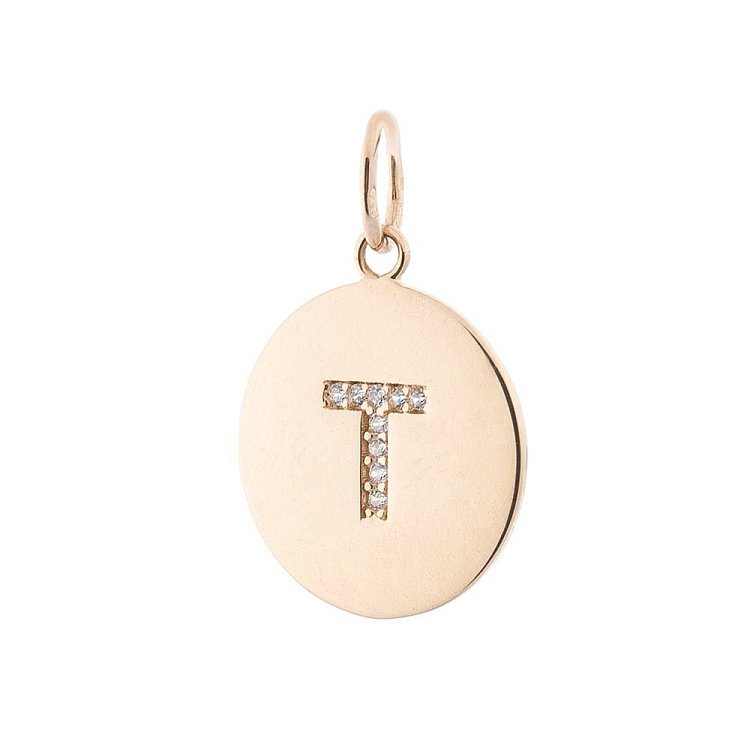 Золотая подвеска с буквой "Т" (фианиты) п01546т от ювелирного магазина Оникс