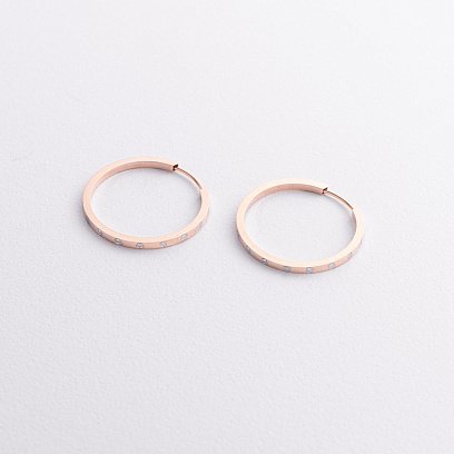 Серьги - кольца в красном золоте с07412 №2