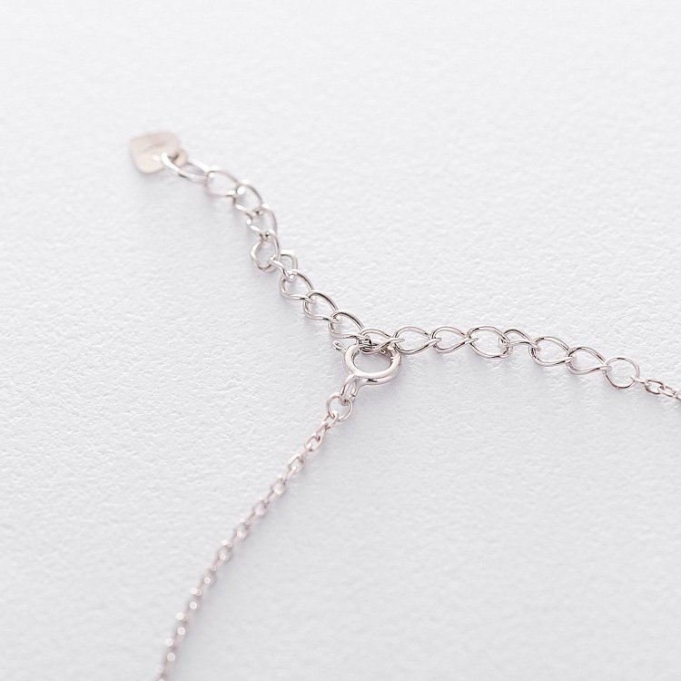 Срібне кольє "Сердечко" (фіаніт) 18838 від ювелірного магазину Онікс - 2