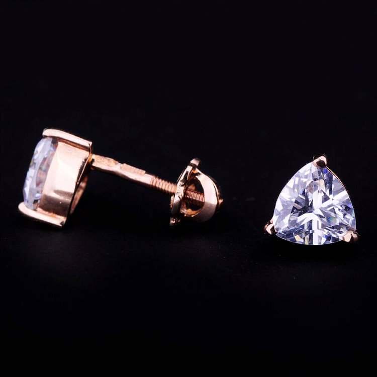 Серьги-гвоздики с фианитами (6мм) с01230 от ювелирного магазина Оникс