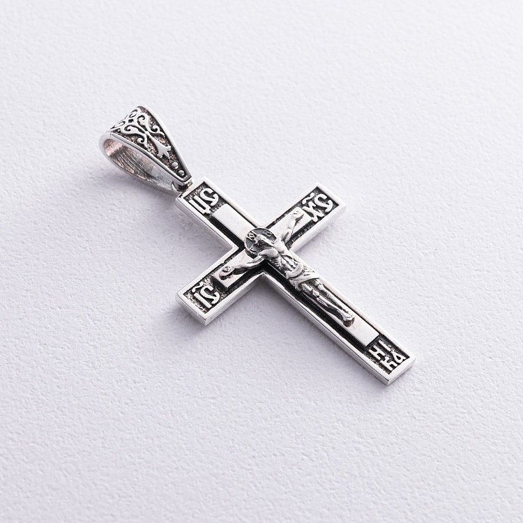 Срібний хрест "Розп'яття. Спаси і Збережи" кду-12 від ювелірного магазину Онікс