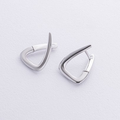 Серьги "Ember" в белом золоте с08766 №4