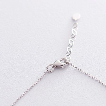 Кольє "Конюшина" в білому золоті (фіаніти) кол01668 №4