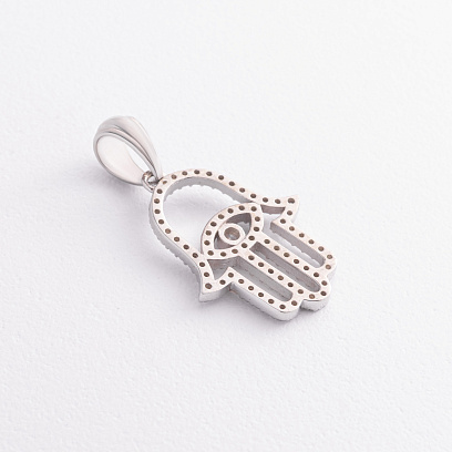 Срібний кулон "Хамса" з фіанітами 1185 №2