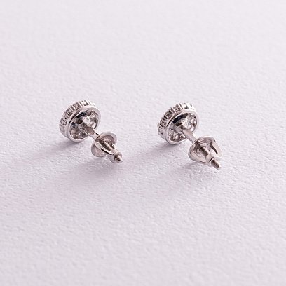 Срібні сережки - пусети з сапфірами і фіанітами 2112/9p-HSPH №4