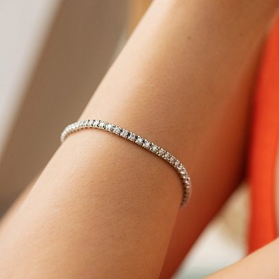 Браслет Теніс у білому золоті з білими діамантами 539721221 №4