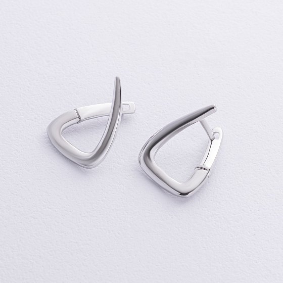 Серьги "Ember" в белом золоте с08766 №4