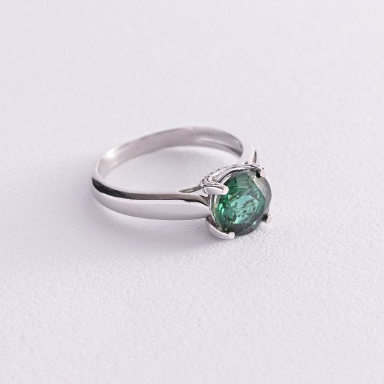 Серебряное кольцо (фианиты, кварц) 1354/1р-QGR №4