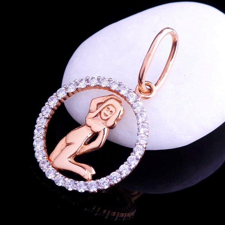 Подвеска "Дева" с фианитами п01209дв от ювелирного магазина Оникс