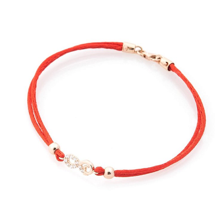 Браслет з червоною ниткою "Нескінченність" (фіаніт) б03088 від ювелірного магазину Онікс - 3