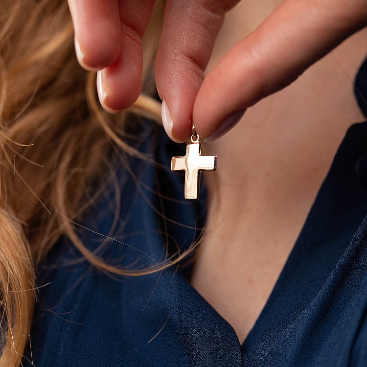 Крестик в красном золоте п03749 от ювелирного магазина Оникс - 1