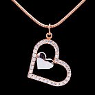 Подвеска "Два сердечка" с фианитами п01202 от ювелирного магазина Оникс - 1