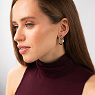 Сережки "Alice" в жовтому золоті (фіаніти) с09557 от ювелирного магазина Оникс - 2