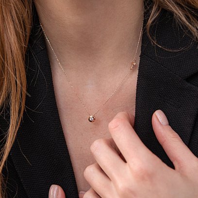 Золотое колье с крестиком (фианиты) кол02114 №3