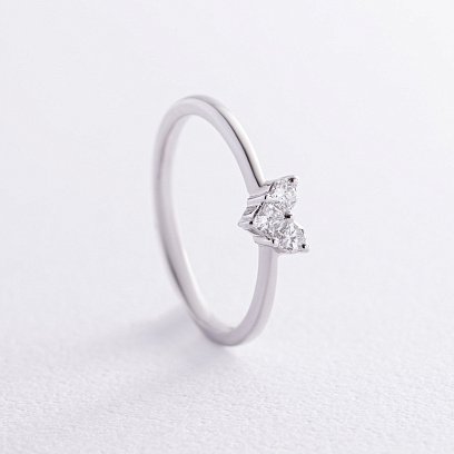 Золотое кольцо "Сердечко" с бриллиантами кб0481nl №3