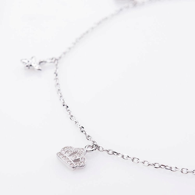 Срібний браслет на ногу з фіанітами 14965 від ювелірного магазину Онікс - 2