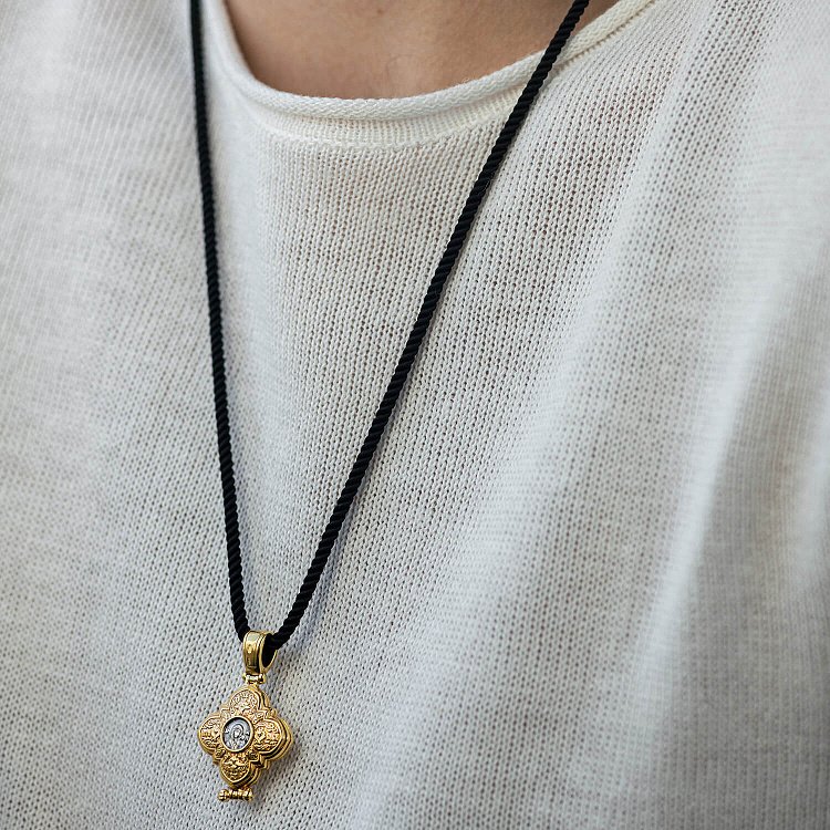 Срібний мощевик з позолотою 132355 від ювелірного магазину Онікс - 3