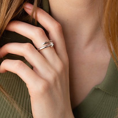 Каблучка "Цвях" у білому золоті к07364 №6