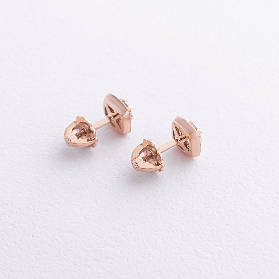 Золоті сережки - пусети з діамантами 22955аг №5