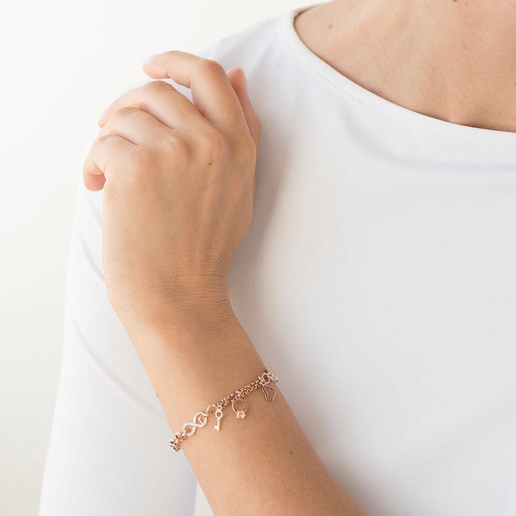 Золотой браслет с фианитами б03327 от ювелирного магазина Оникс - 4