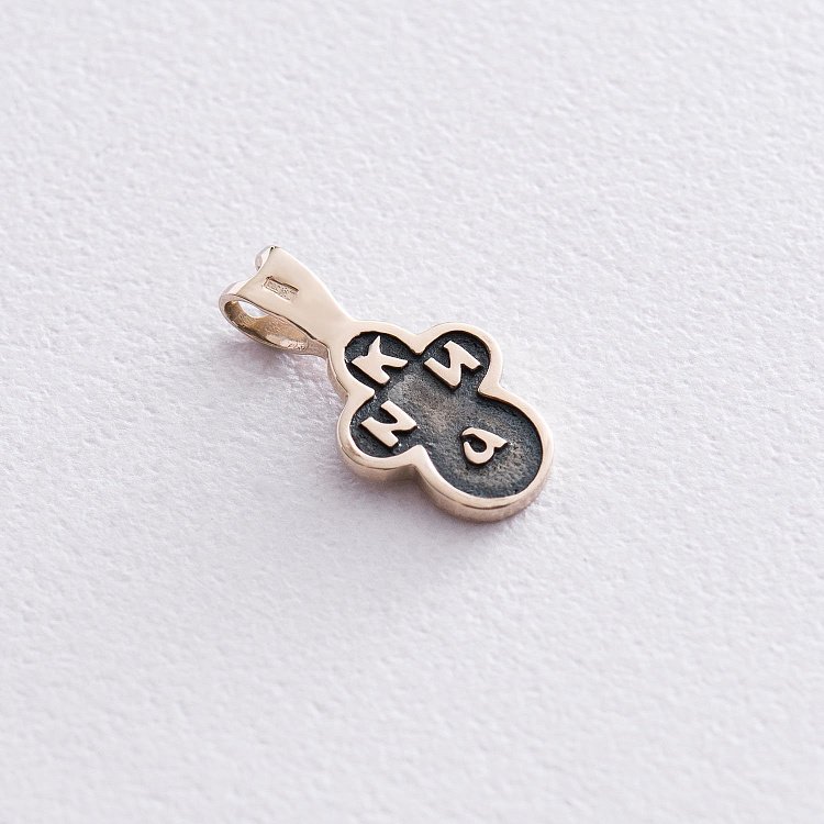 Золотой крестик (чернение) п03220 от ювелирного магазина Оникс - 3