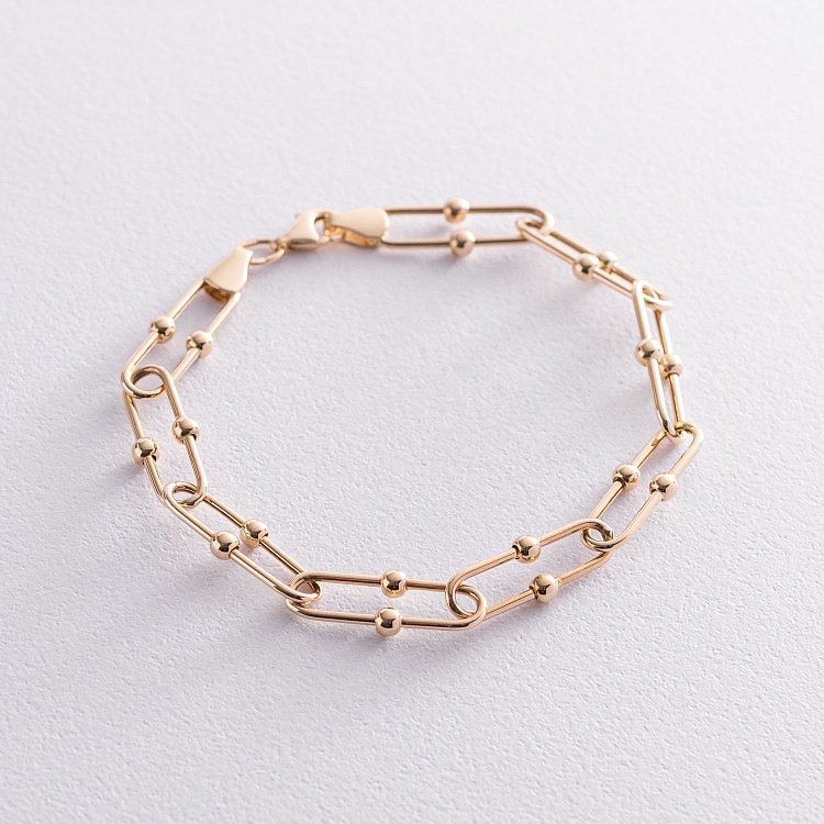 Браслет "Фантазия" в желтом золоте б04713 от ювелирного магазина Оникс