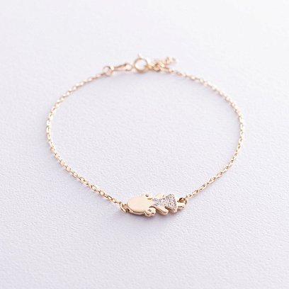 Золотий браслет "Дівчинка" (фіаніти) б02537
