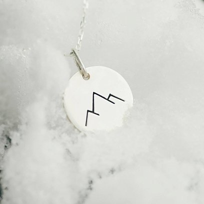Серебряный кулон "Горы" 132724гр №2