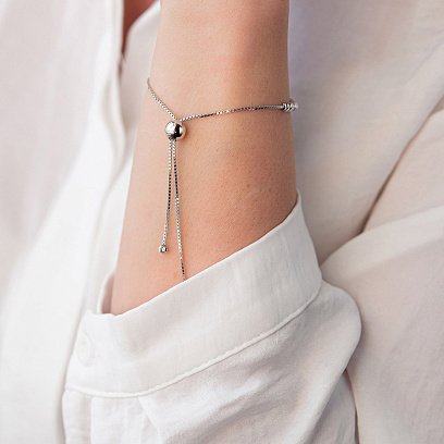 Шариковый браслет из белого золота б04307 №5