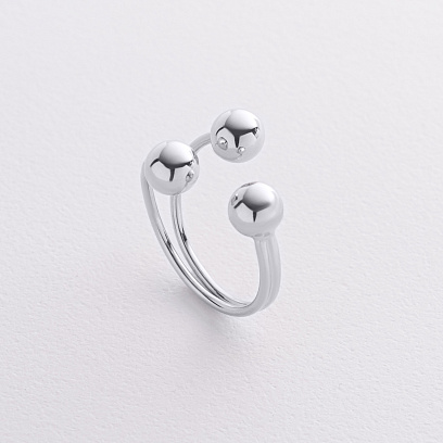 Каблучка "Кульки" в білому золоті к08283