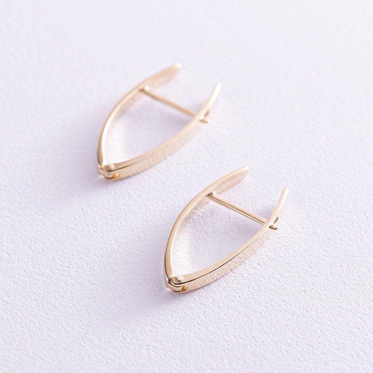 Сережки Мінімалізм в жовтому золоті с06999 від ювелірного магазину Онікс - 3