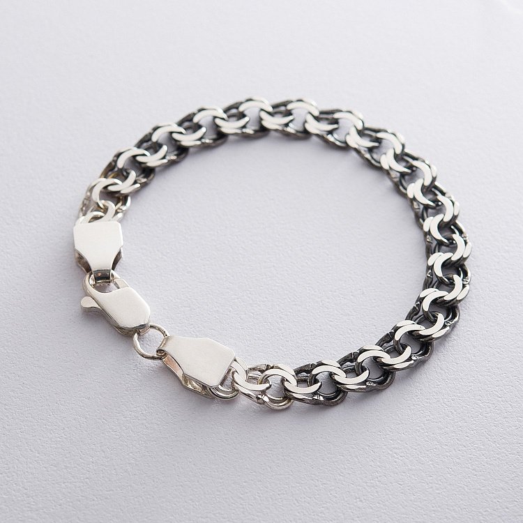 Чоловічий срібний браслет (Гарібальді 1.4 см) ч0217823 від ювелірного магазину Онікс