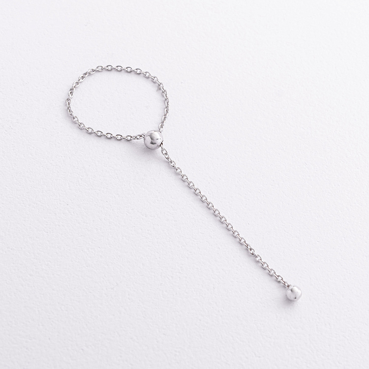 Серебряное кольцо "Шарик на цепочке" 901-01625 от ювелирного магазина Оникс