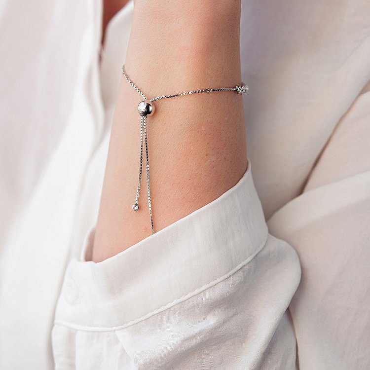 Шариковый браслет из белого золота б04307 от ювелирного магазина Оникс - 5