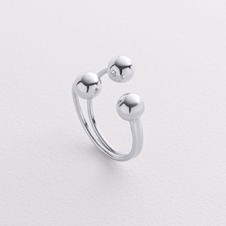 Каблучка "Кульки" в білому золоті к08283 від ювелірного магазину Онікс