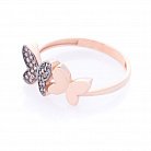 Золотое кольцо с бабочками (фианит) к06233 от ювелирного магазина Оникс - 1
