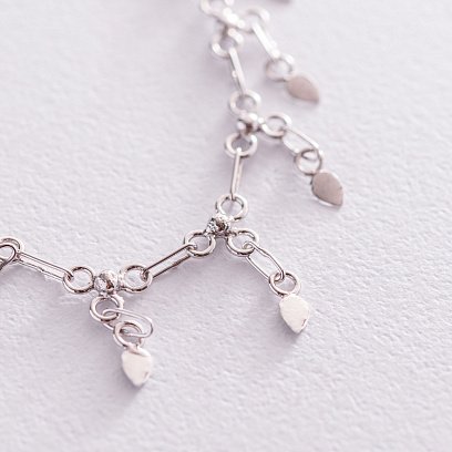 Срібний браслет "Крапельки" на ногу 14865 №3