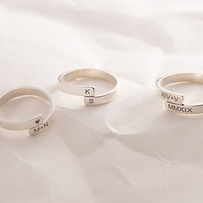 Серебряное кольцо "Твоя история" для гравировки 112283 №5