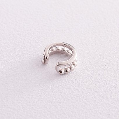 Серебряная серьга - каффа с шариками 123256 №2