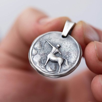 Серебряный кулон "Знак зодиака Стрелец" 133221стрілець №5