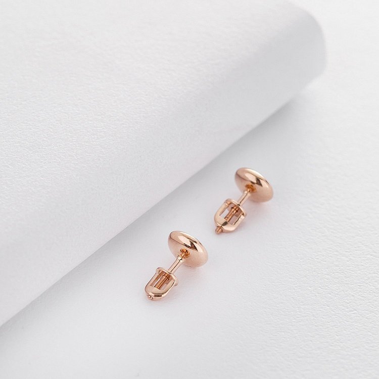 Золоті сережки - пусети з зеленим оніксом с05194 від ювелірного магазину Онікс - 5