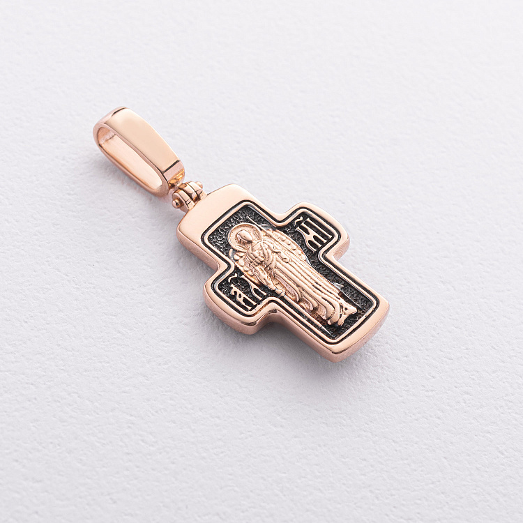 Православный золотой крестик "Распятие. Архангел Михаил" 240239 от ювелирного магазина Оникс - 1