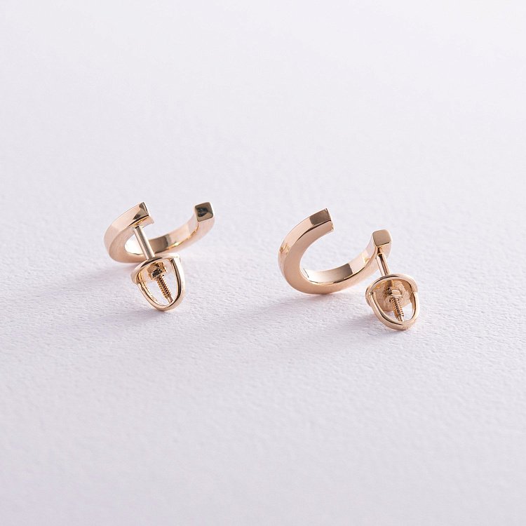 Серьги - пусеты "Мэрилин" в желтом золоте с08178 от ювелирного магазина Оникс - 9