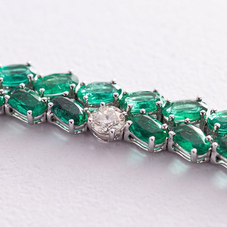 Золотой браслет с изумрудами и бриллиантами бб0027nl от ювелирного магазина Оникс - 4