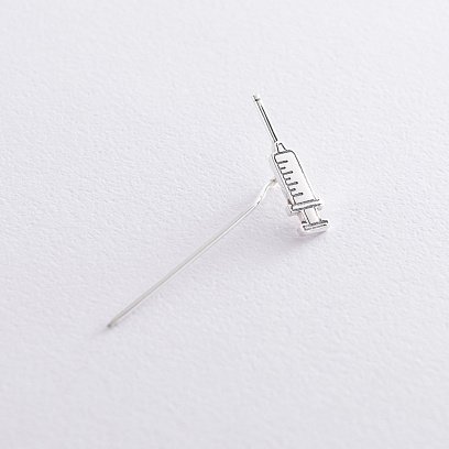 Медицинский значок "Шприц" в серебре 20047